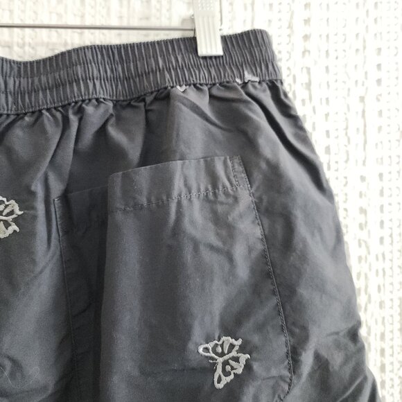 Urban Outfitters Embroidered 5” Nylon Short Gray Butterfly Y2K Inspired Large - Picture 13 of 13
